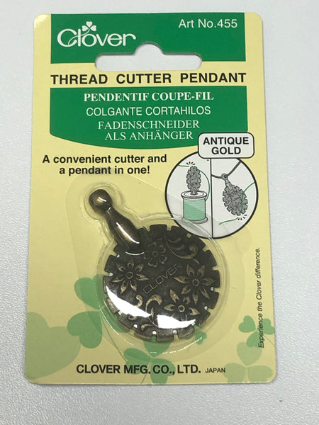 Clover Thread Cutter Pendant - Antique Gold