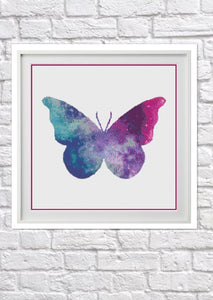 Galaxy Butterfly Counted Cross Stitch Chart