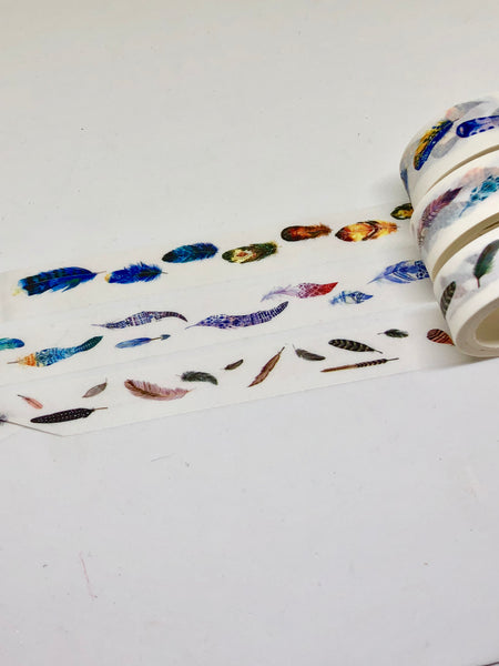 Set of 3 Feather Washi Tapes