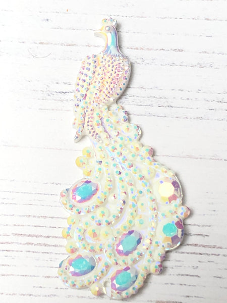 Beautiful Resin Sparkly Peacock Needle Minder