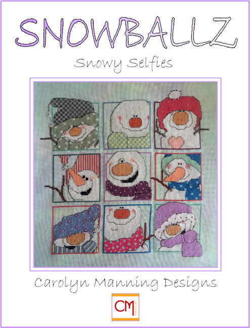 Snowballz Snowy Selfies Carolyn Manning Cross Stitch Chart