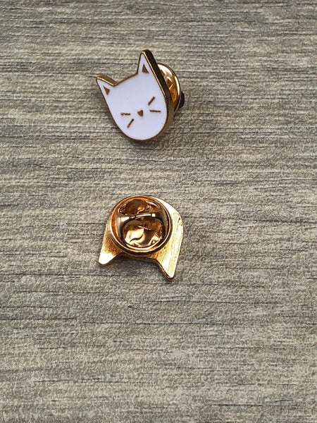 Cat Duo Gold Enamel Pin/Brooch