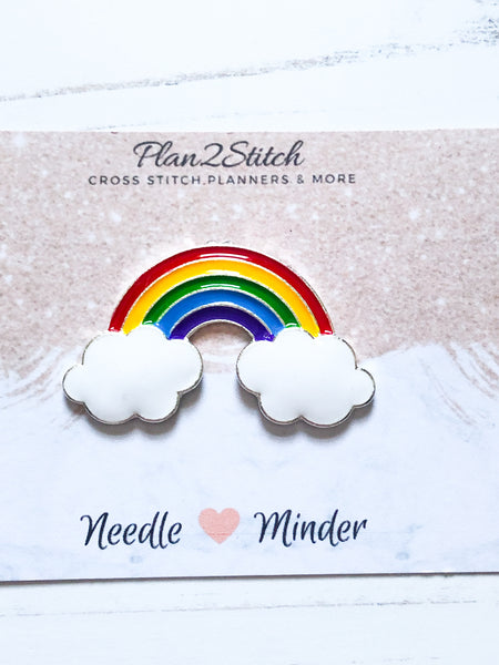 Rainbow Cloud Alloy Enamel Needle Minder