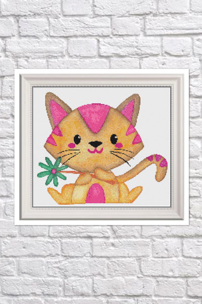 Sally the Cat Counted Cross Stitch Chart