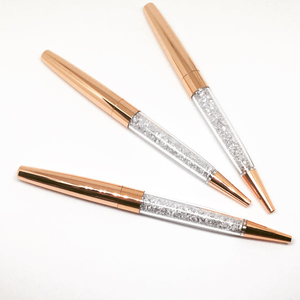 Luxury Rose Gold Crystal Filled Ballpoint Pen