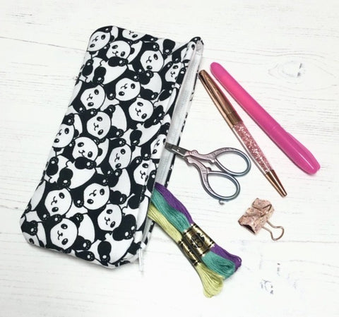 Panda Palooza Pocket Pouch/ Pencil Case/ Storage