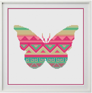 Aztec Butterfly Counted Cross Stitch Chart