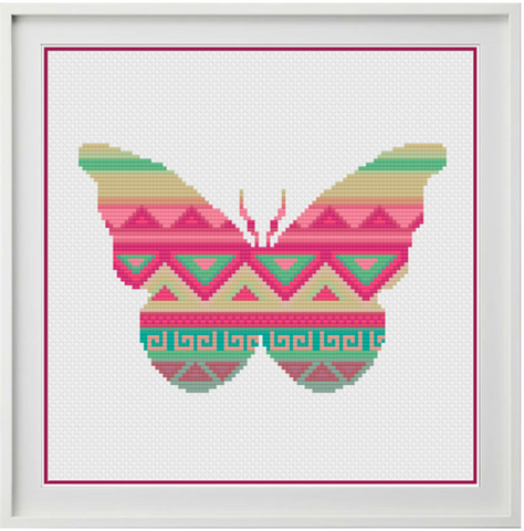 Aztec Butterfly Counted Cross Stitch Chart