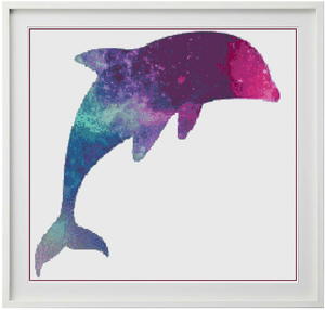 Galaxy Dolphin Counted Cross Stitch Chart