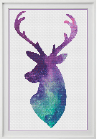 Galaxy Stag Counted Cross Stitch Chart