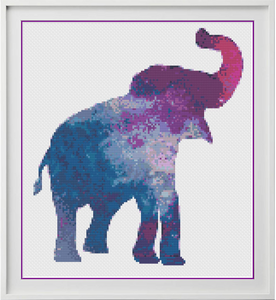 Galaxy Elephant Counted Cross Stitch Chart