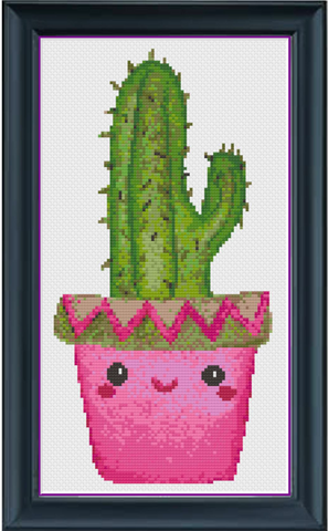 Chloe the Cactus Counted Cross Stitch Chart