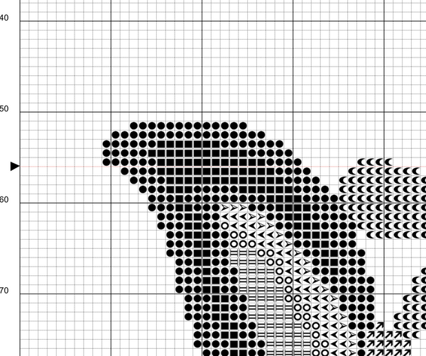 Unicorn Head Counted Cross Stitch Chart