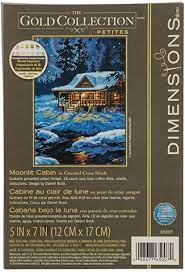 Dimensions Gold Petite Counted Cross Stitch Kit - Moonlit Cabin