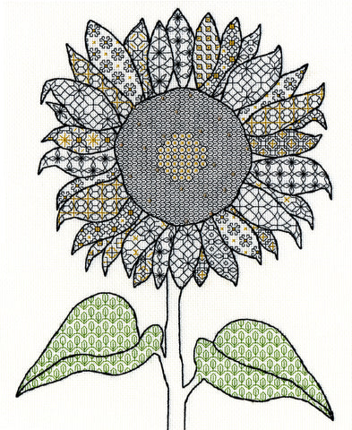 Blackwork Sunflower Bothy Threads Kit
