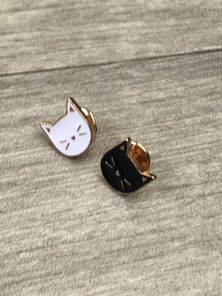 Cat Duo Gold Enamel Pin/Brooch