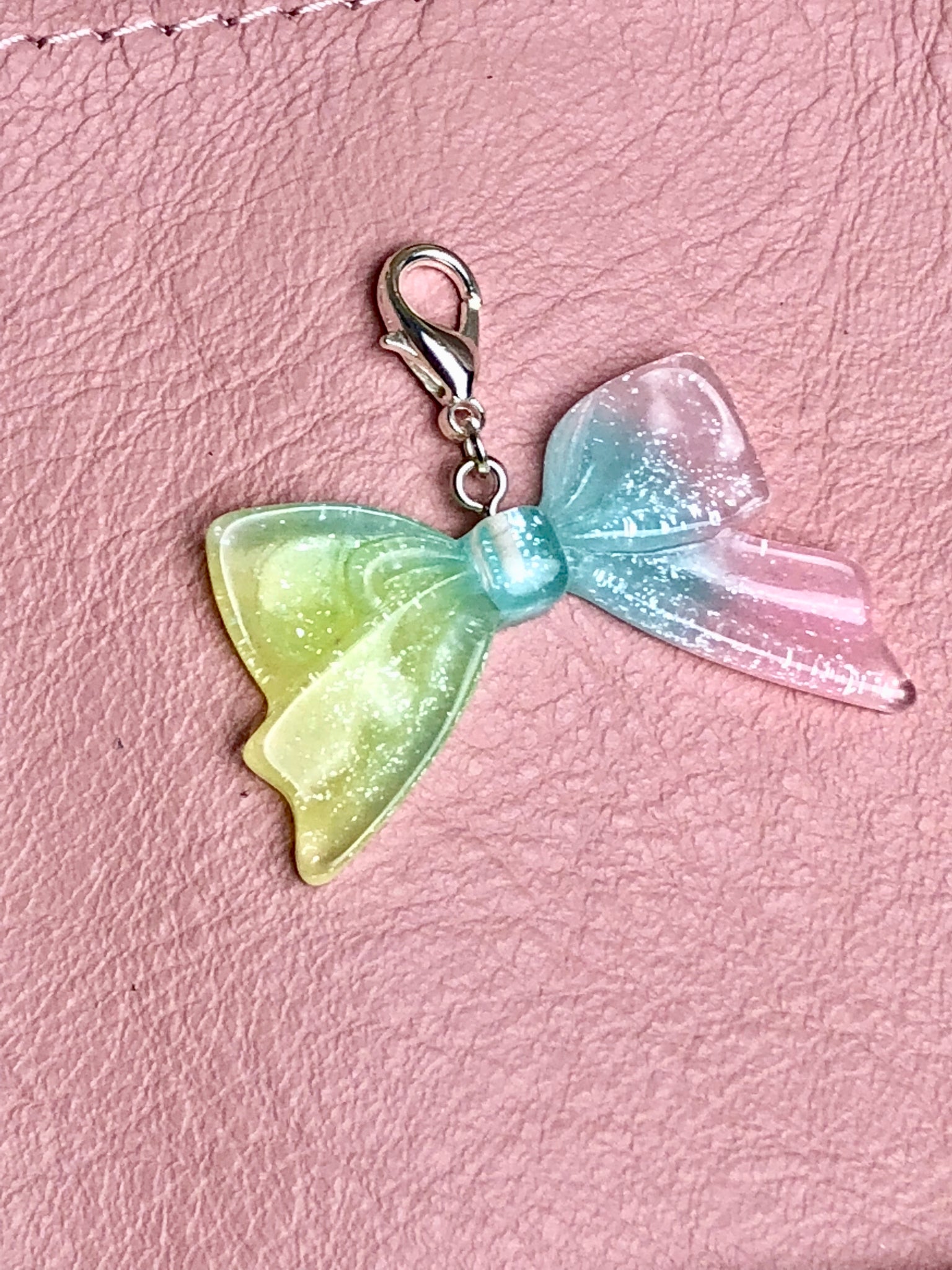 Pastel Resin Glitter Bow Planner Charms