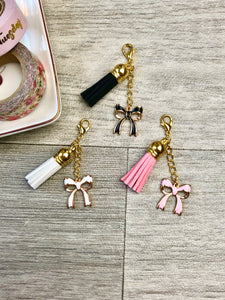 Suede Tassel Bow Planner Charms