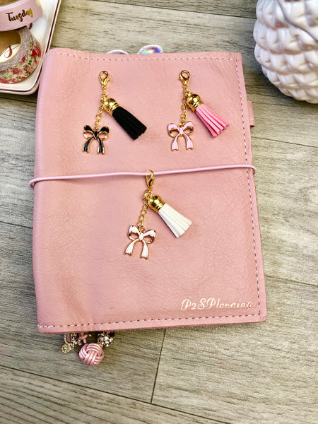 Suede Tassel Bow Planner Charms