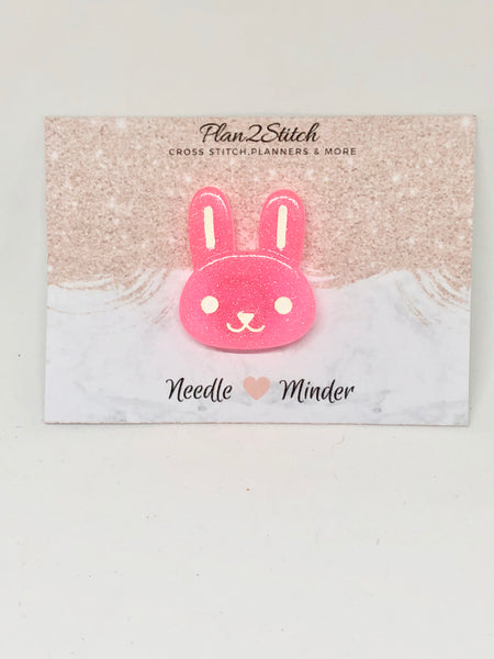 Large Glitter Rabbit Head Needleminders