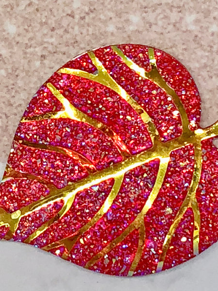 Red Sparkly Leaf Needleminder