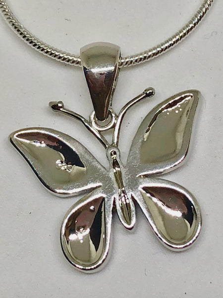 Pink Butterfly Fire Opal 925 Sterling Silver Necklace