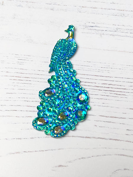 Beautiful Resin Sparkly Peacock Needle Minder
