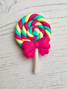 Candy Swirl Lollipop Polymer Clay Needleminders