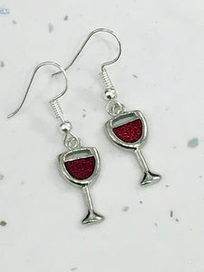 Red Wine Dangly Earrings