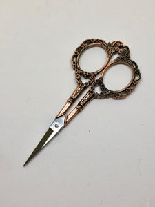 Vintage Rose Gold Floral Scissors